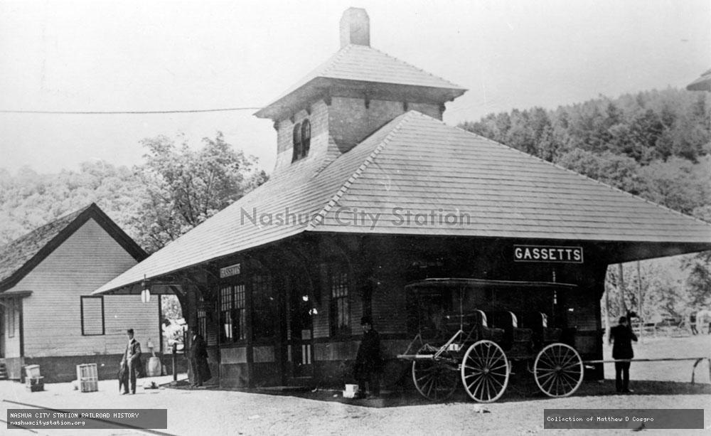 Postcard: Rutland Railroad Station, Gassetts, Vermont